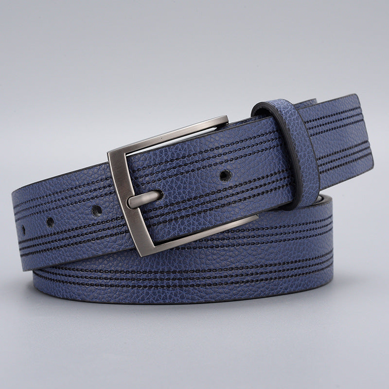Men's Zinc Alloy Buckle Leather Belt - Versatile Casual Wear