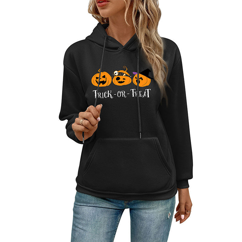 2023 Fall Winter Women's Hooded Sweatshirt Pumpkin