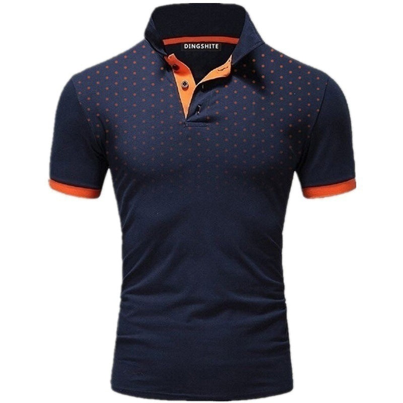 2023 Summer Men's Short Sleeve Polka Dot T-Shirt