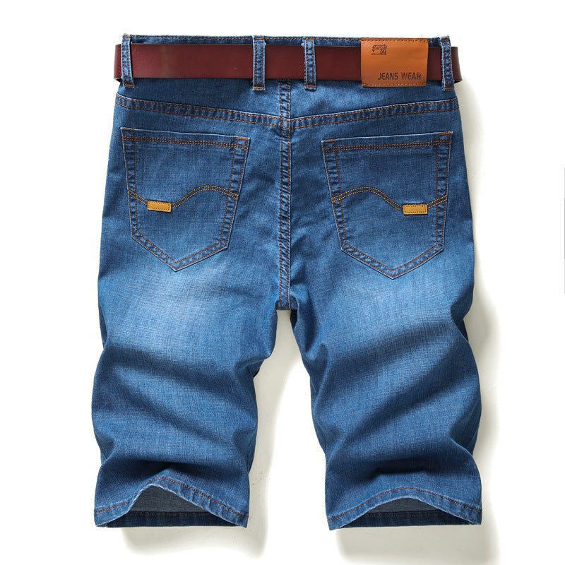 Men's Summer Slim Fit Denim Shorts for Business Casual
