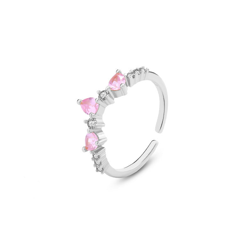 Women's Light Luxury Sterling Silver Water Drop Ring
