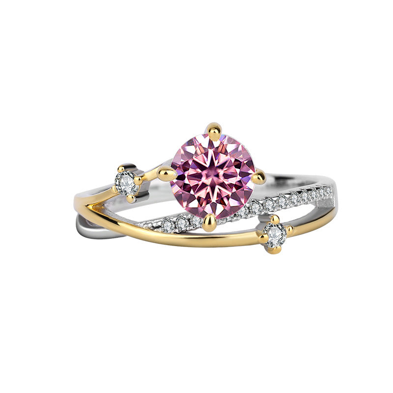 1 Carat Four-Prong Moissanite Silver Ring for Women