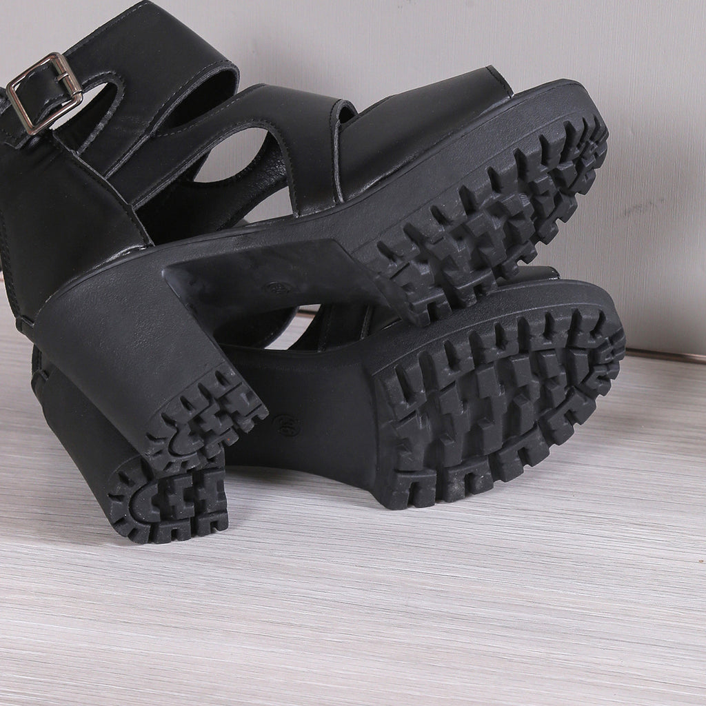 2023 Women's Chunky Heeled Roman Sandals - Fashionable