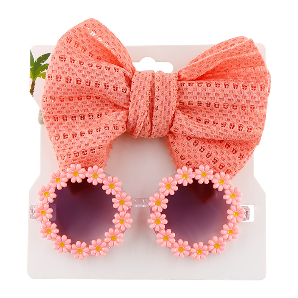 Children's Sunflower Sunvisor and Hollow Hair Band Set
