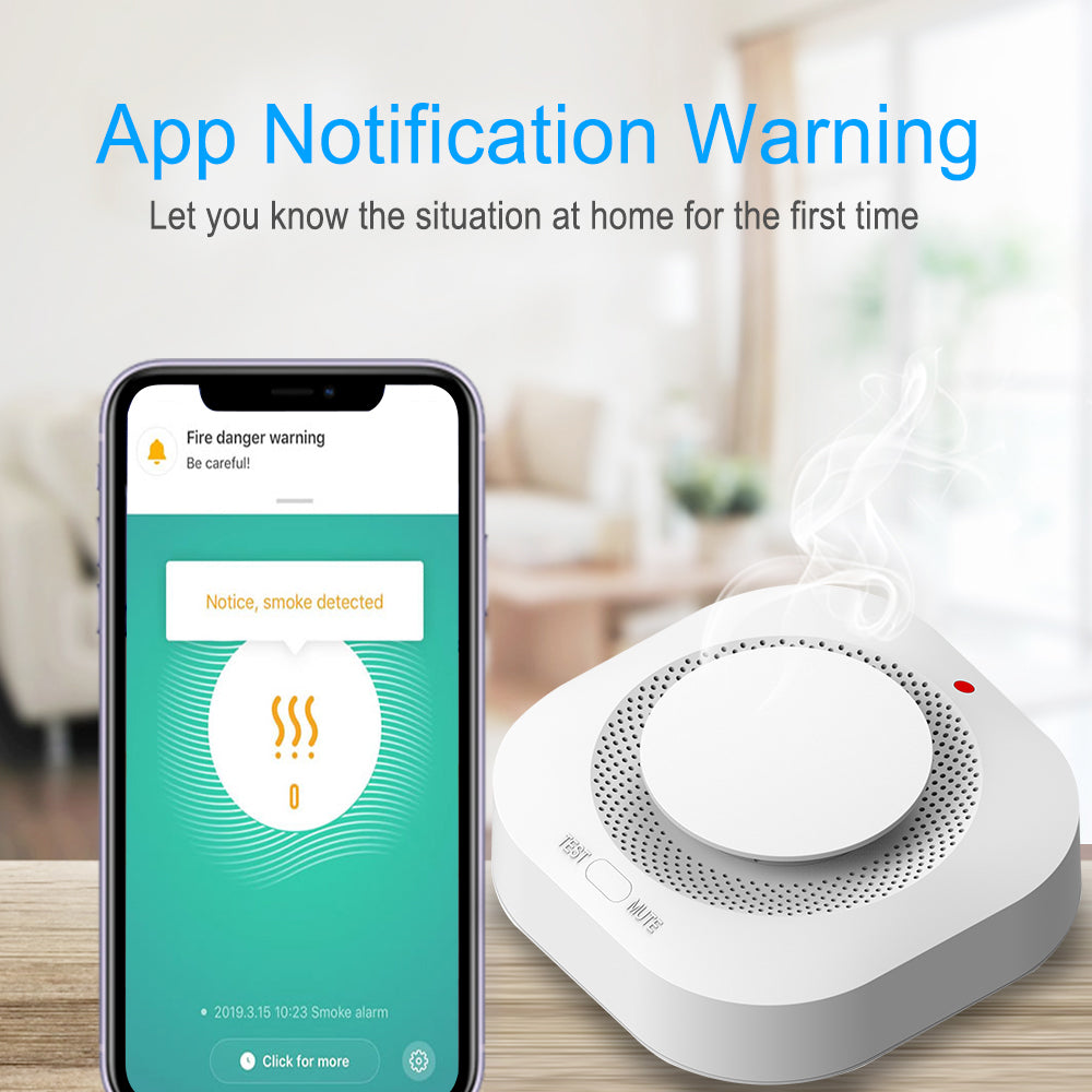 Smart Wifi Fire Smoke Alarm with Remote Notification