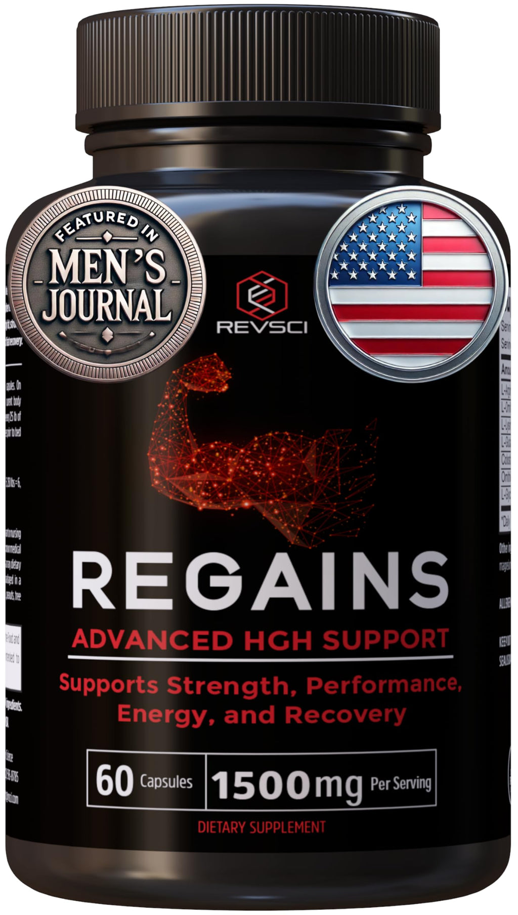 HGH Supplements for Men & Women - Regains Natural Anabolic Muscle Growth Building GH & Human Growth Hormone for Men Muscle Builder for Men Muscle Recovery Post Workout Supplement 60 Protein Pills
