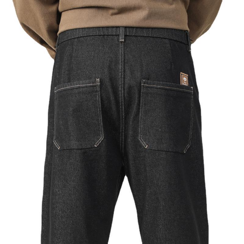 Men's Stretchy Loose Fit Denim Pants with Label