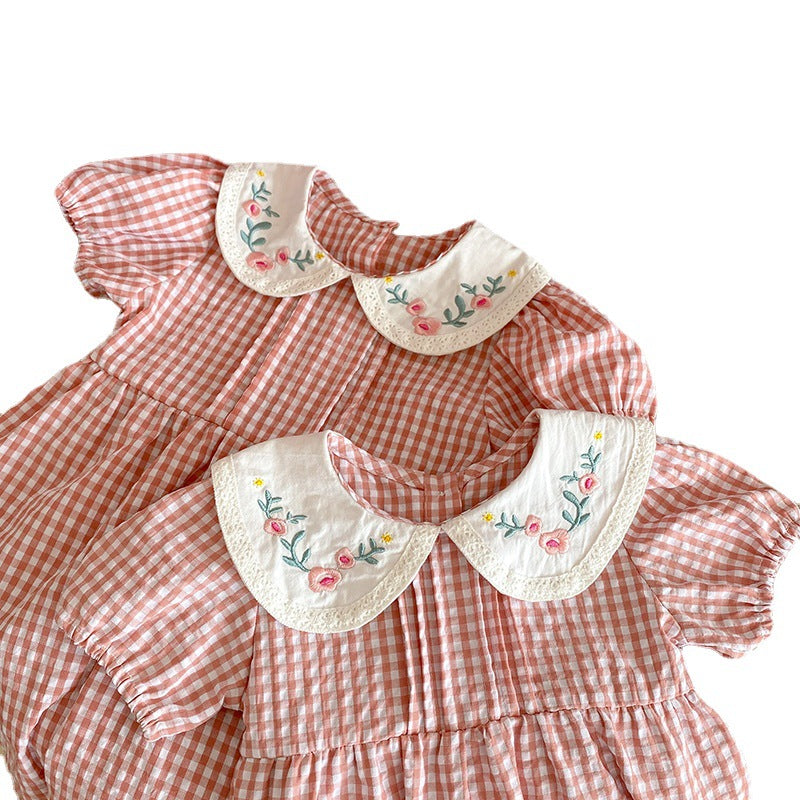 Summer Newborn Baby Girl Embroidered Dress Romper