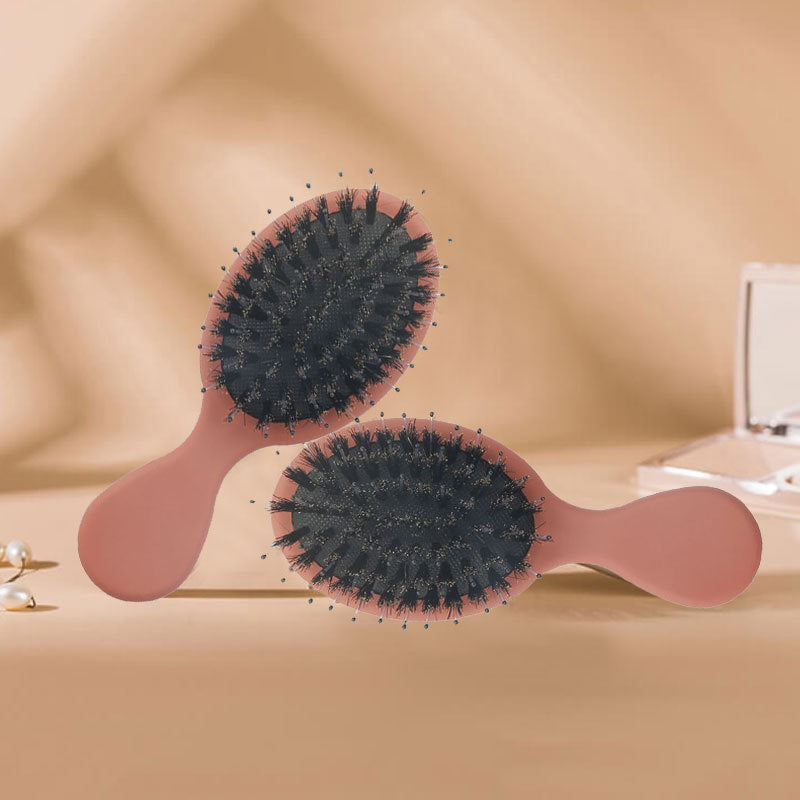 Mini Portable Pig Bristle Comb for Long Hair Care