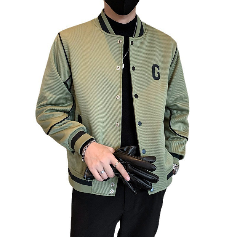 Trendy Men's Long Sleeve Jacket with Lapel Collar