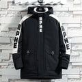 Jieren Winter Casual Color Block Hoodie Cotton Jacket