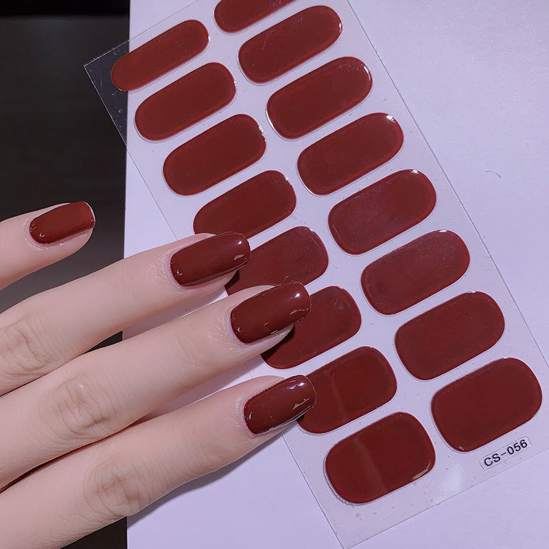 16-Color Solid Nail Stickers for Elegant Designs