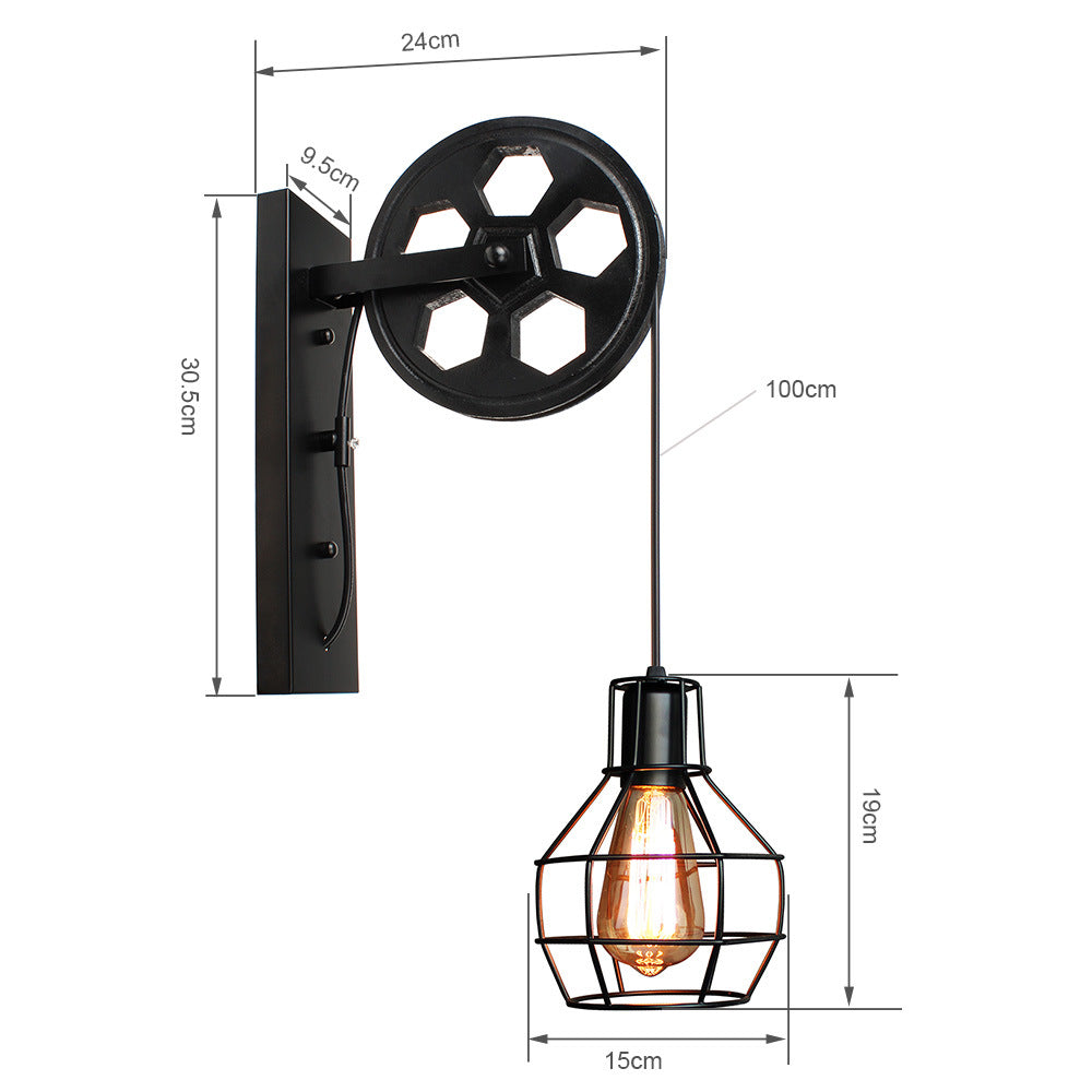 Vintage LED Wall Lamp with Creative Roller Design