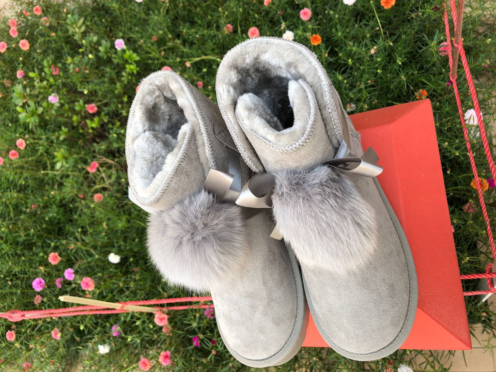Spring Fashion Wool Ball Mid-Tube Casual Cotton Boots
