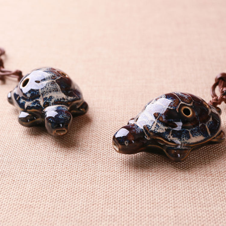 6-Hole Ceramic Ocarina in C Key - Portable Turtle Design
