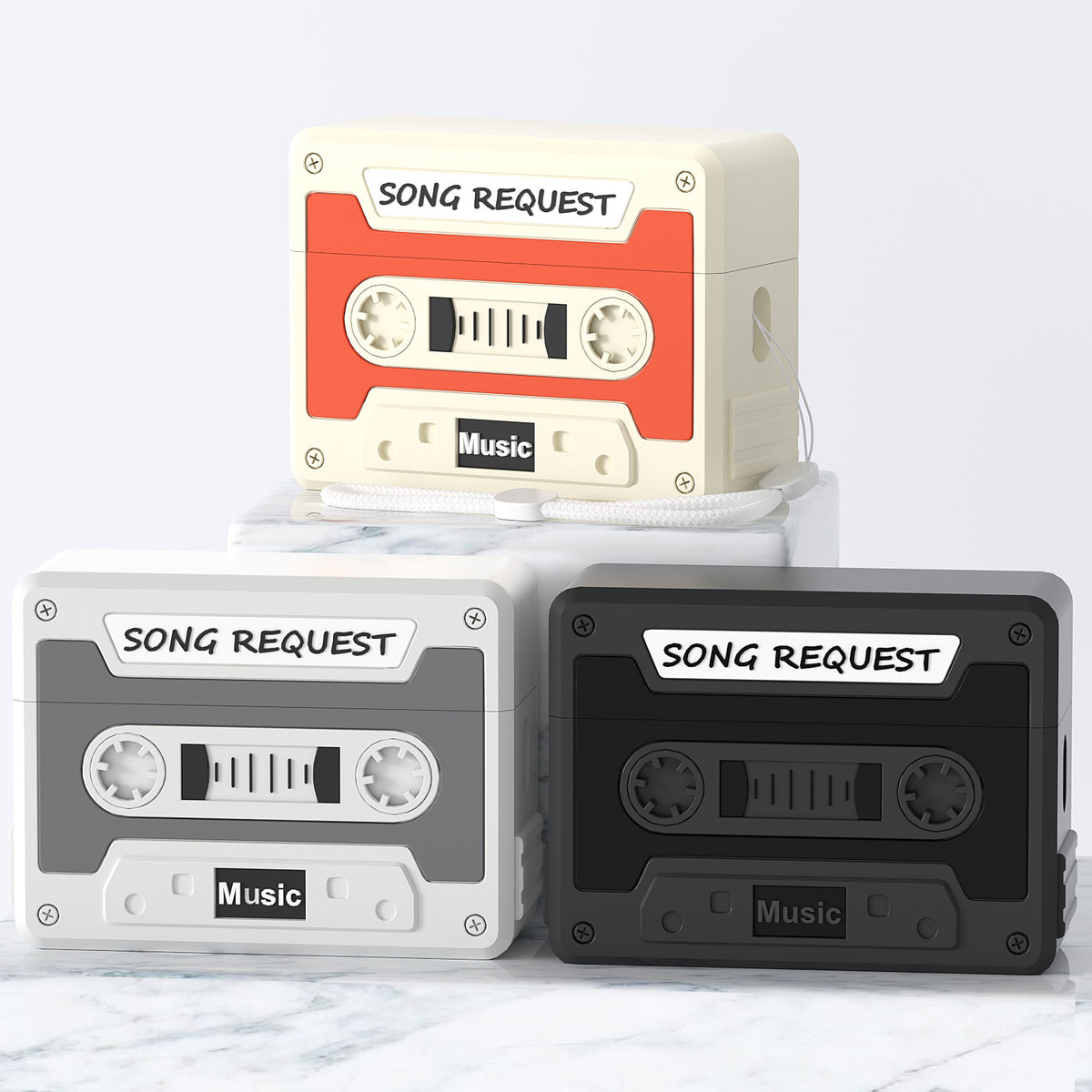 Retro Silicone AirPods Pro 2 Case with Vintage Tape Design