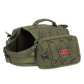 OneTigris Dog Backpack for Hiking Nylon Dog Harness Backpack with Side Pockets for Large Dog with 17"-23.5" Neck Girth and 25"-31" Chest Girth (Green Medium)
