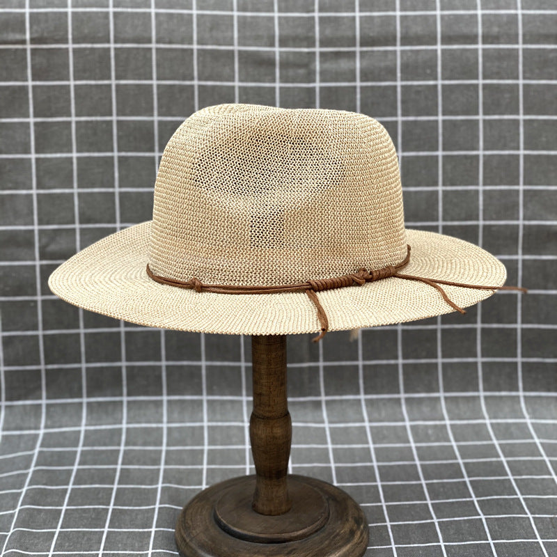 Summer Wide Brim Straw Hat for Beach and Sun Protection