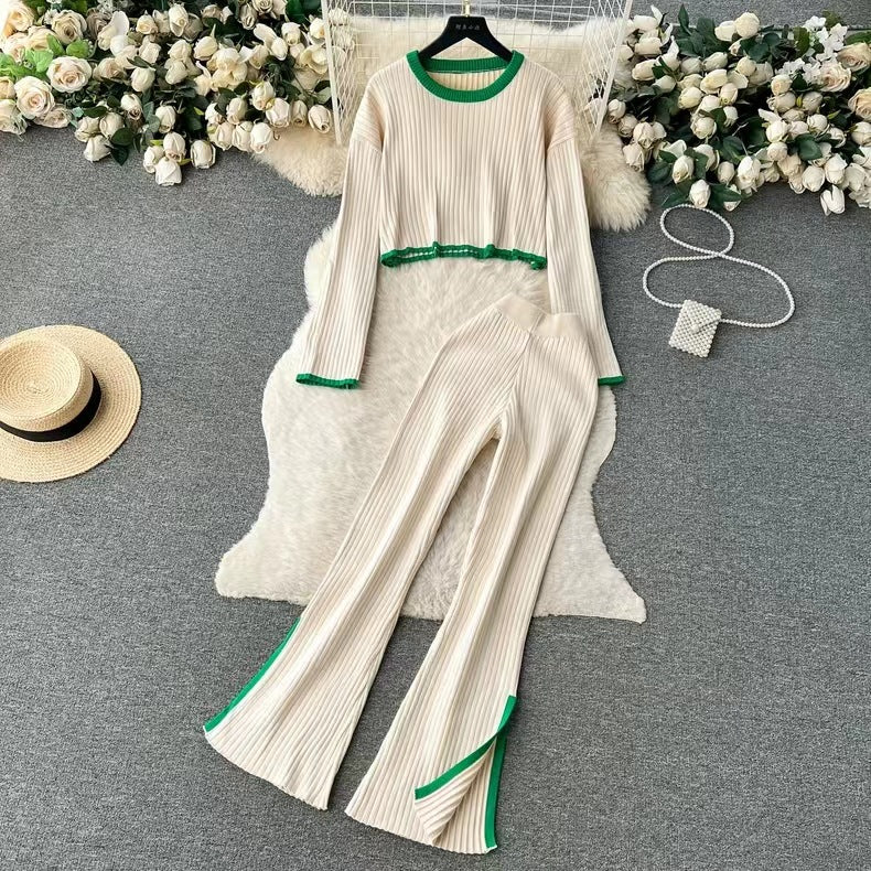 2023 Autumn Winter Fashionable Two-Piece Knit Set