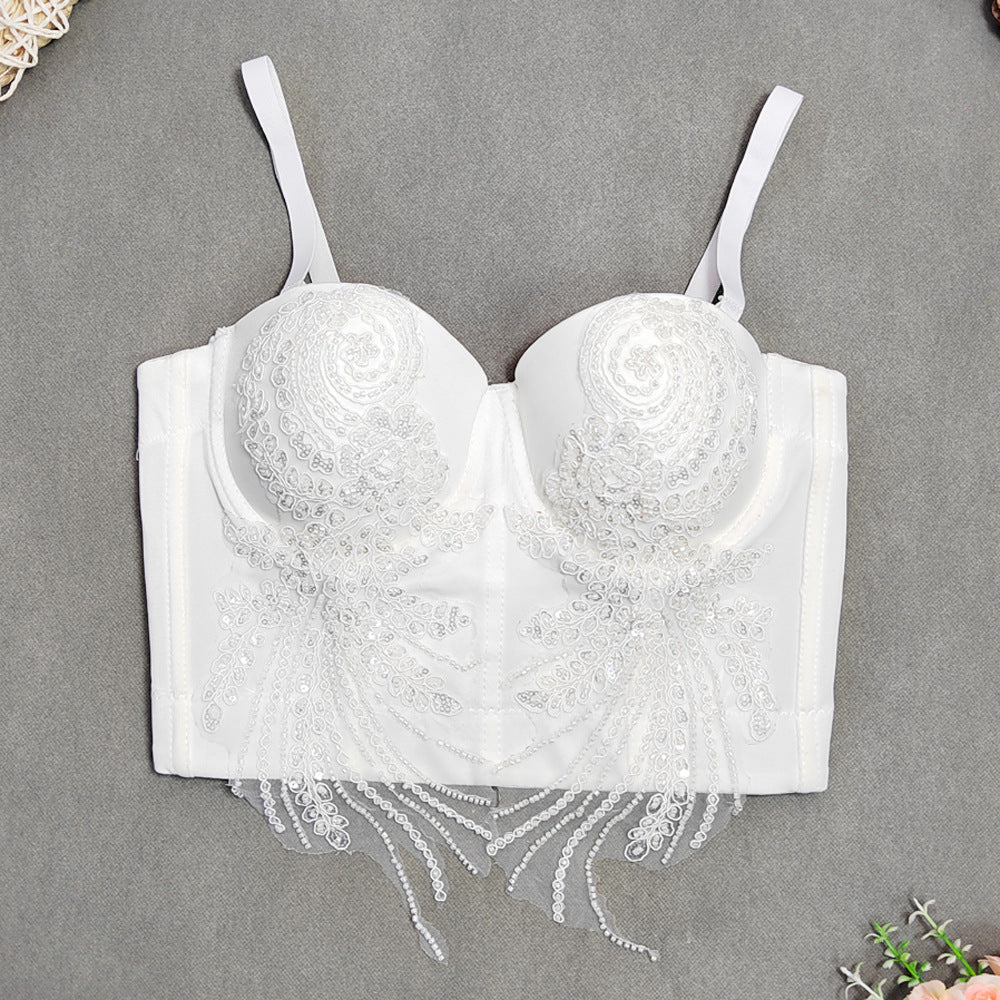French Style Bra with Removable Straps and Embroidery