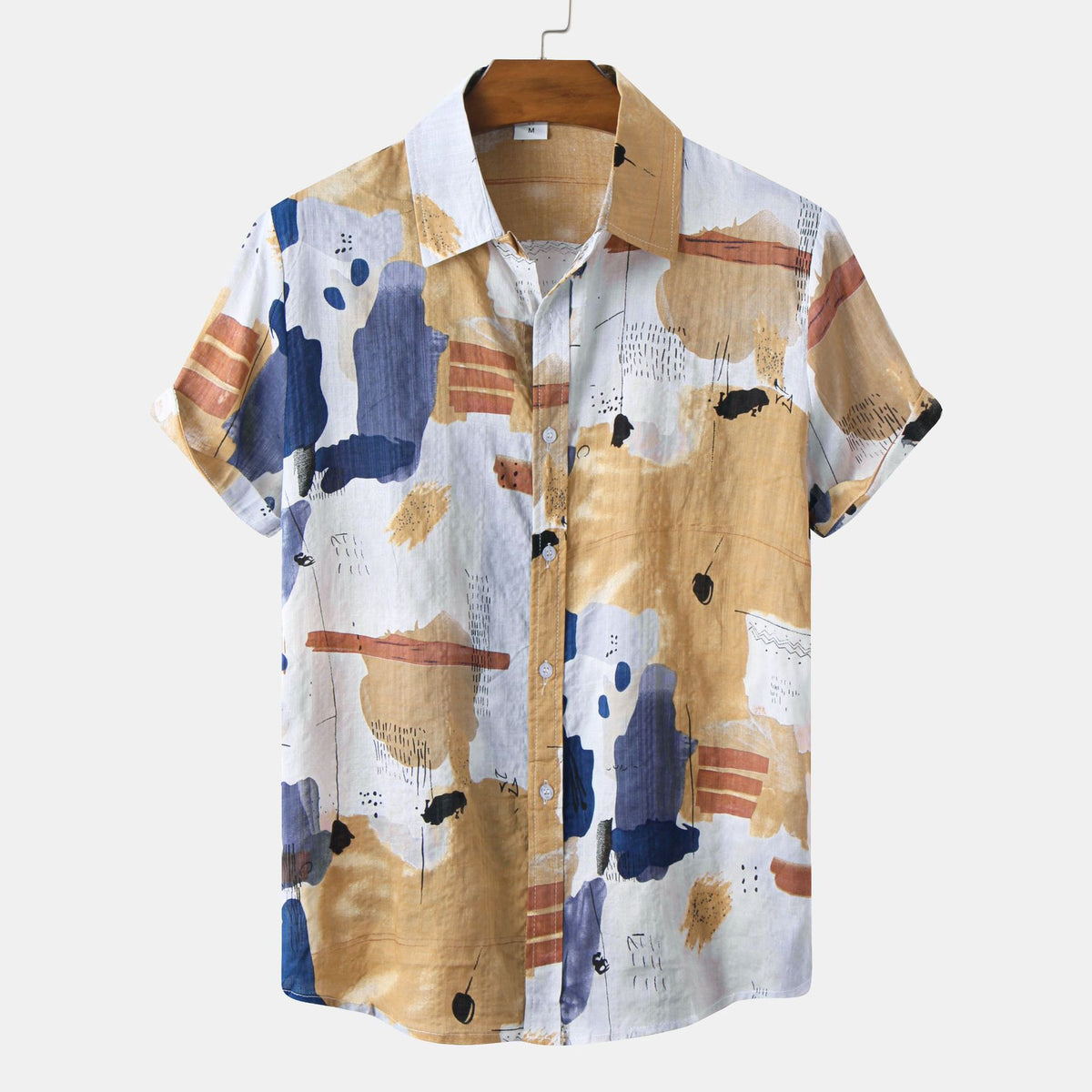 2021 Spring Autumn Hawaiian Print Short Sleeve Shirt