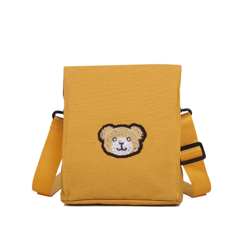 Japanese Style Crossbody Bag with Cute Bear Design
