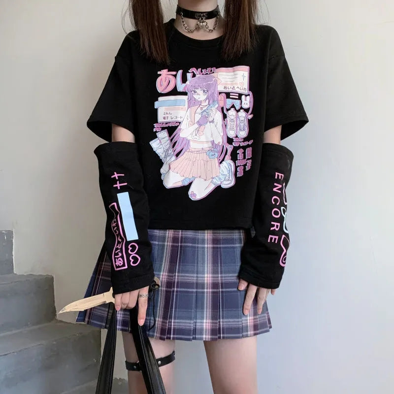 Cute Summer T-Shirt with Arm Sleeves