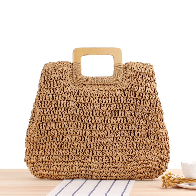 Women's Retro Hand-Woven Large Capacity Beach Bag