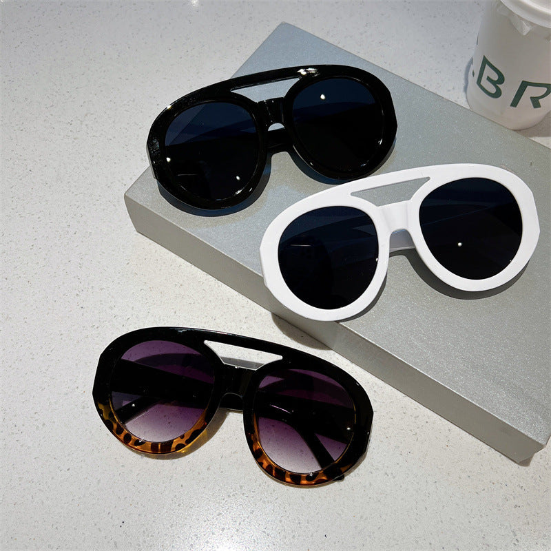 Vintage Oval Dual Beam UV Protection Sunglasses