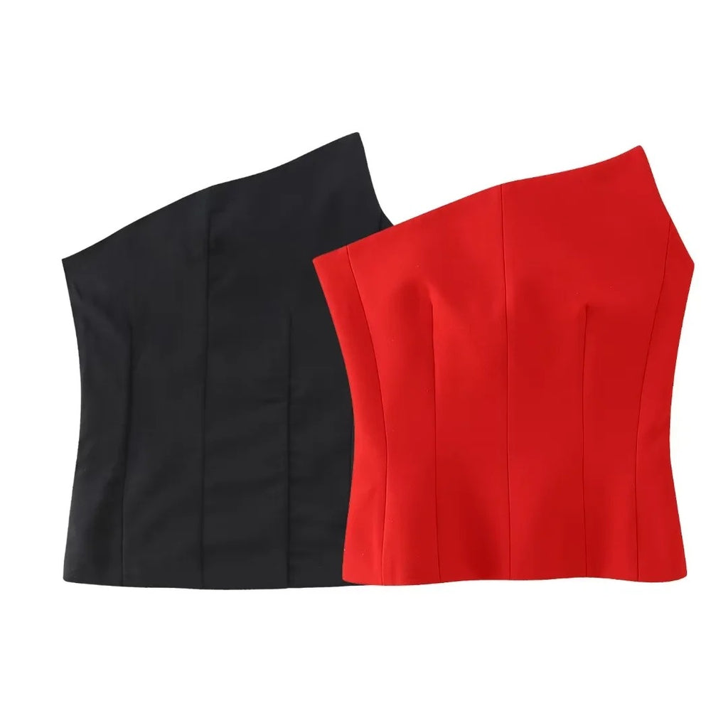 2023 Spring New Women's Solid Color Asymmetrical Top