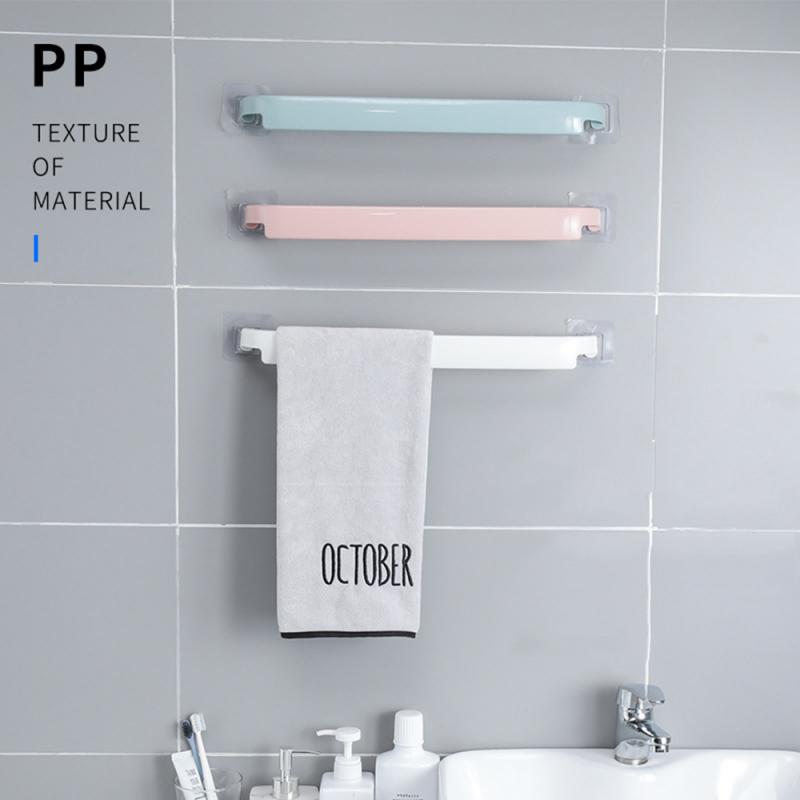 No-Drill Bathroom Towel Rack - Strong Plastic Storage
