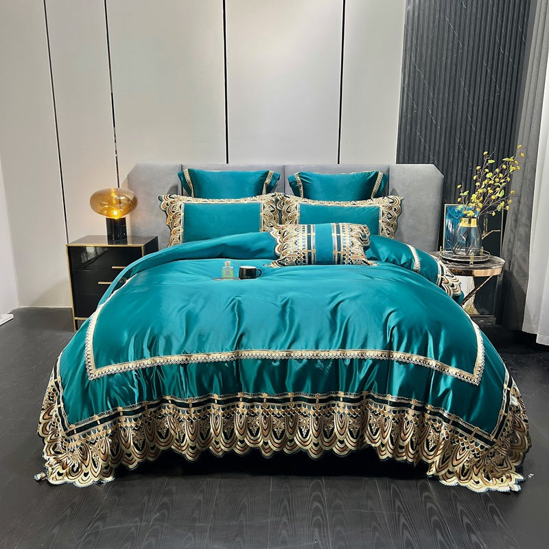 Luxury Belle Series Silk Cotton Bedding Set (4 Pieces)