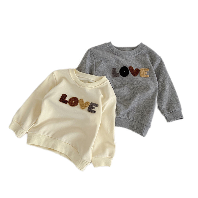 Korean Style Cotton Round Neck Sweatshirt for Kids