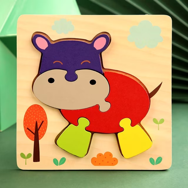 Montessori Wooden Educational Puzzle Board (One Set)