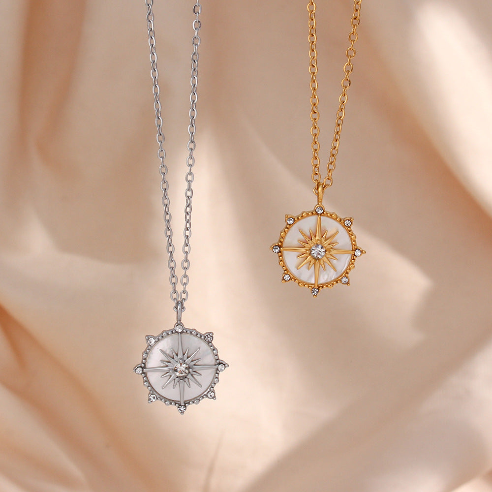 Trendy Women's Shell Pendant Necklace with Star Design