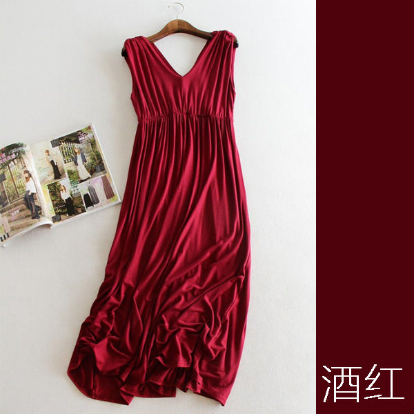 Summer Fashion Modal Loose Sleeveless Long Dress