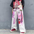2021 Women's Loose Wide-Leg Pants with Cartoon Print