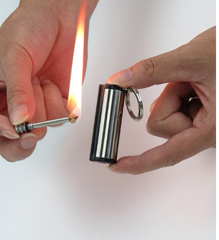 Wholesale Cylinder Stainless Steel Keychain Lighter