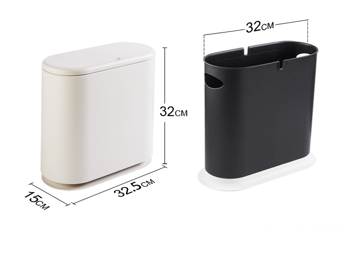 Oval Press Trash Can