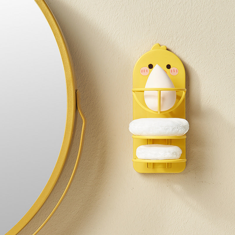 Little Yellow Duck Makeup Sponge Holder Wall Rack