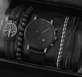 Men's Watch Business Gift Set with Bracelet and Necklace (3pcs)