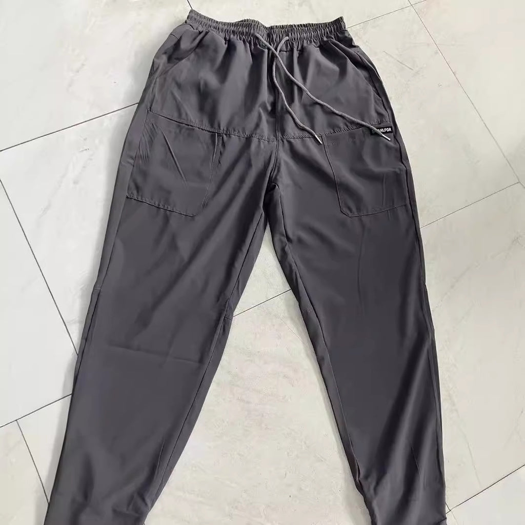 2023 Summer Ice Silk Men’s Casual Pants with Pockets