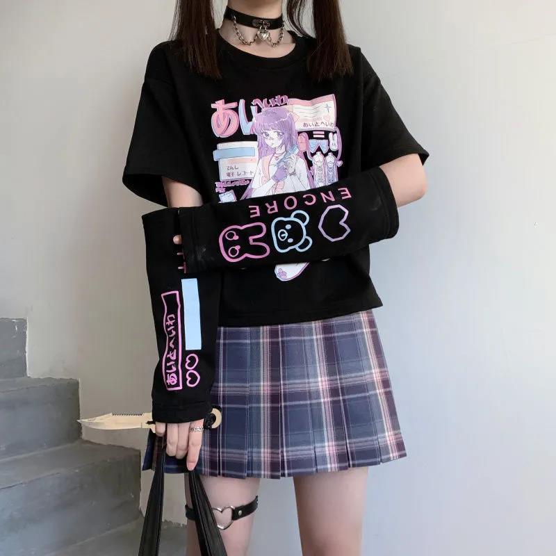 Japanese Style Two-Piece Short Sleeve T-Shirt for Women