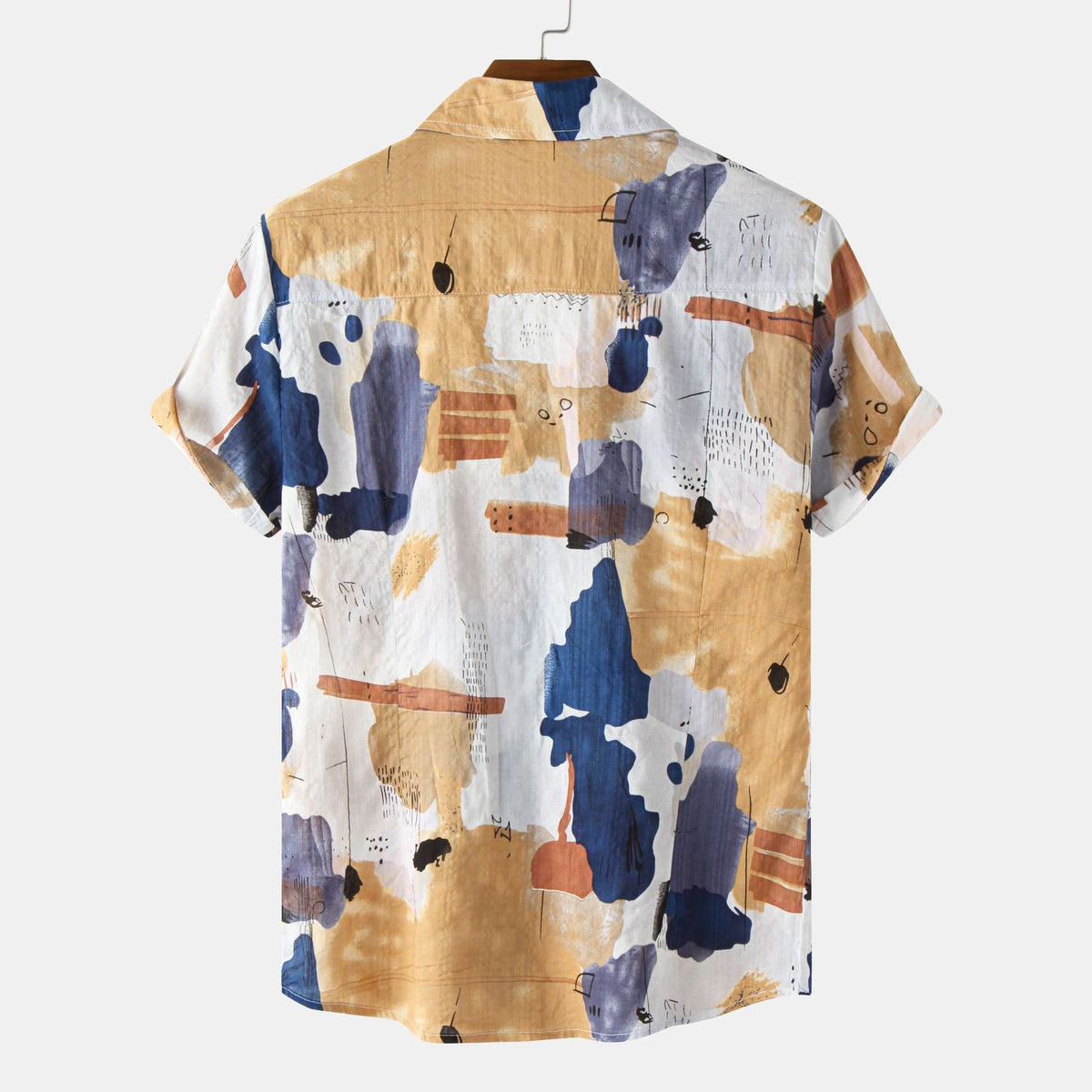 2021 Spring Autumn Hawaiian Print Short Sleeve Shirt