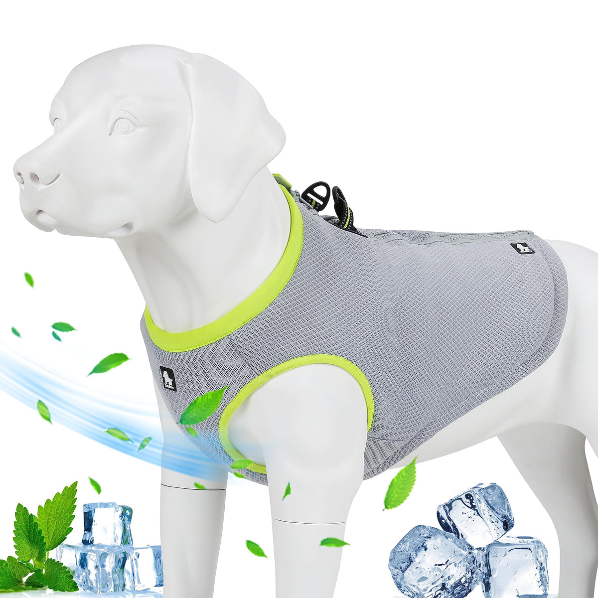 JUXZH Truelove Dog Cooling Vest Harness Cooler Jacket with Adjustable Zipper for Outdoor Hunting Training and Camping Medium (Pack of 1) Green