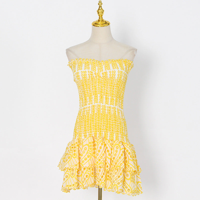 2024 Spring Sexy A-Line Strapless Embroidered Dress