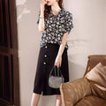 2024 Summer Floral Short Sleeve Loose Fit Top for Women