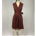 Cross-Border Women's Solid Color Midi Dress with Belt