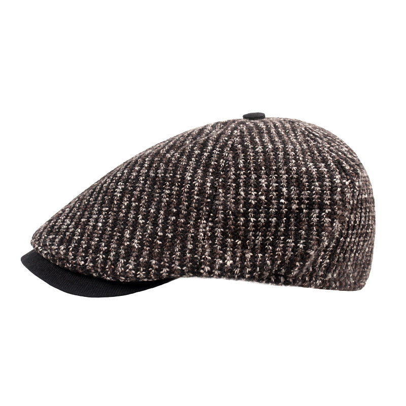 Men's Knit Beret Winter Duckbill Hat for Seniors