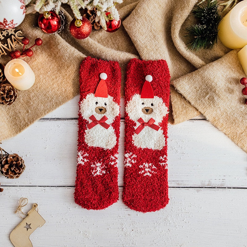 Cozy Cute Coral Fleece Plush Sleep Socks